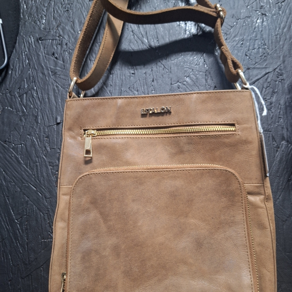 Epsilon Tan Leather Crossbody Bag
